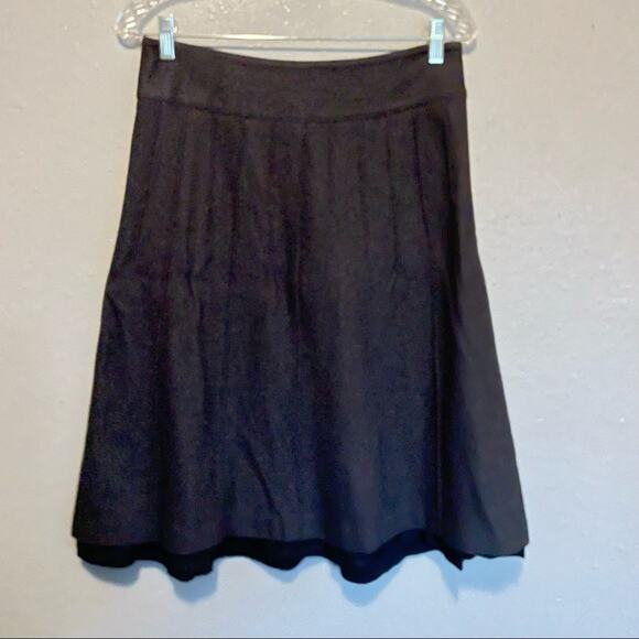 NWT Ann Taylor LOFT Grey Virgin Wool Pleated A-line Skirt w Cotton Lining Size 4 - Picture 9 of 11